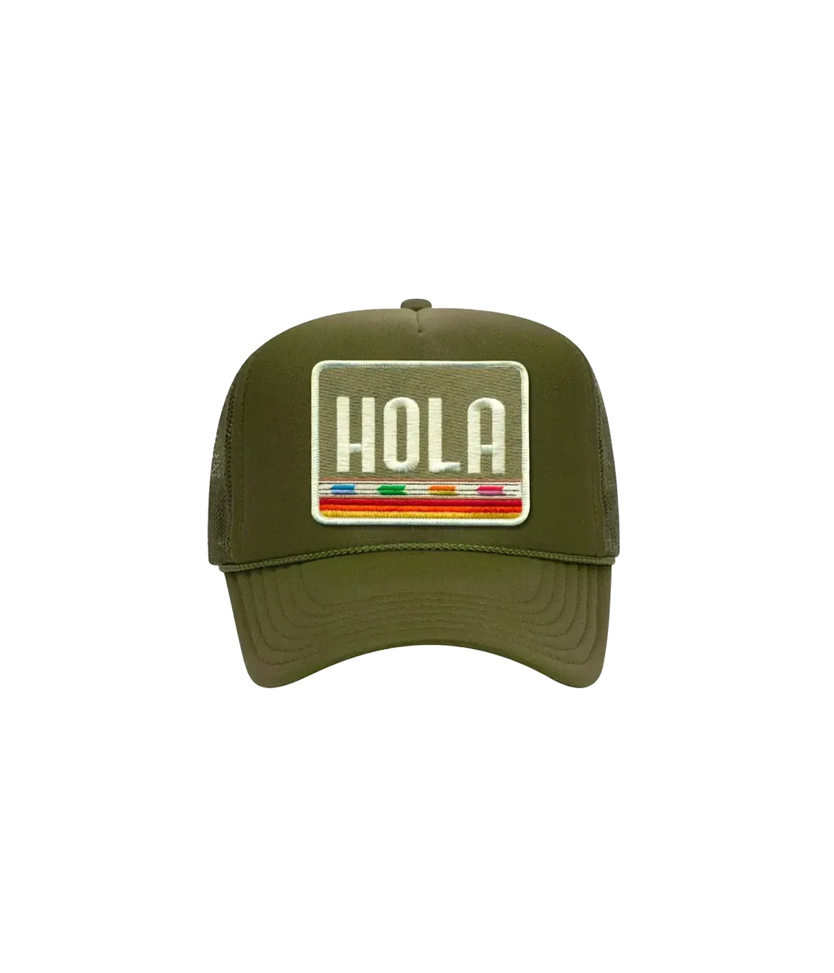 Hola Trucker Hat in Olive Army Green