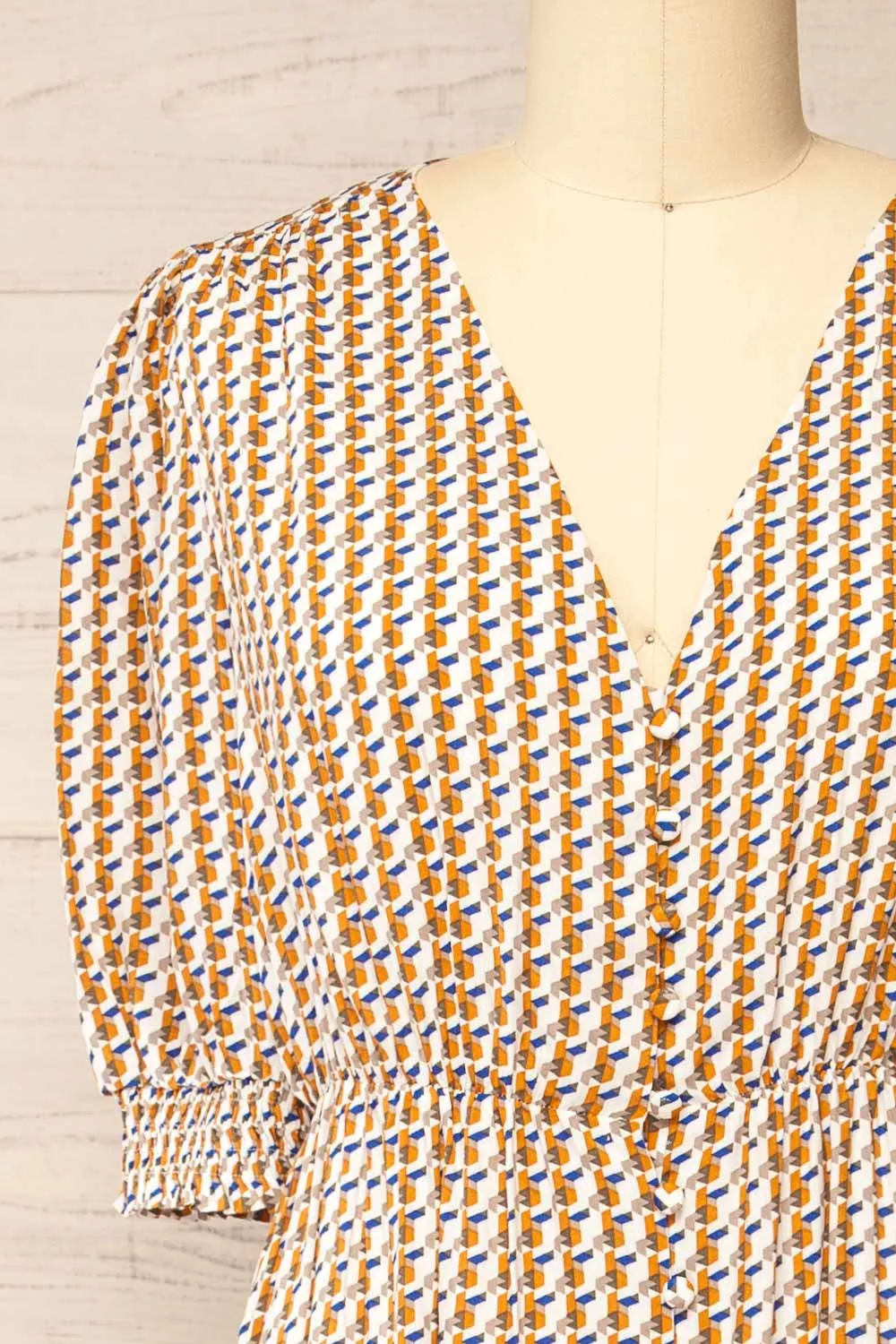 Kolomo | Midi Dress w/ Geometric Pattern