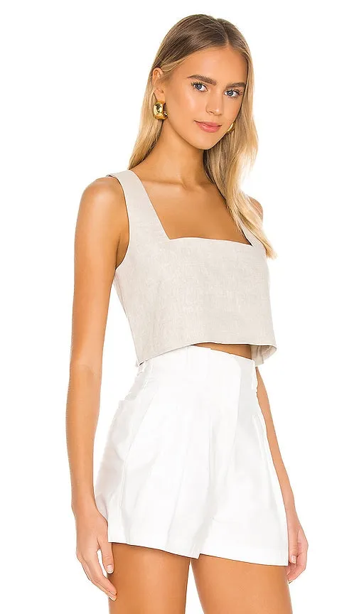 L'Academie The Rochelle Crop Top in Taupe