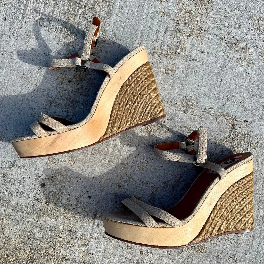 Lanvin Espadrille Wedge Sandals - Size 40.5