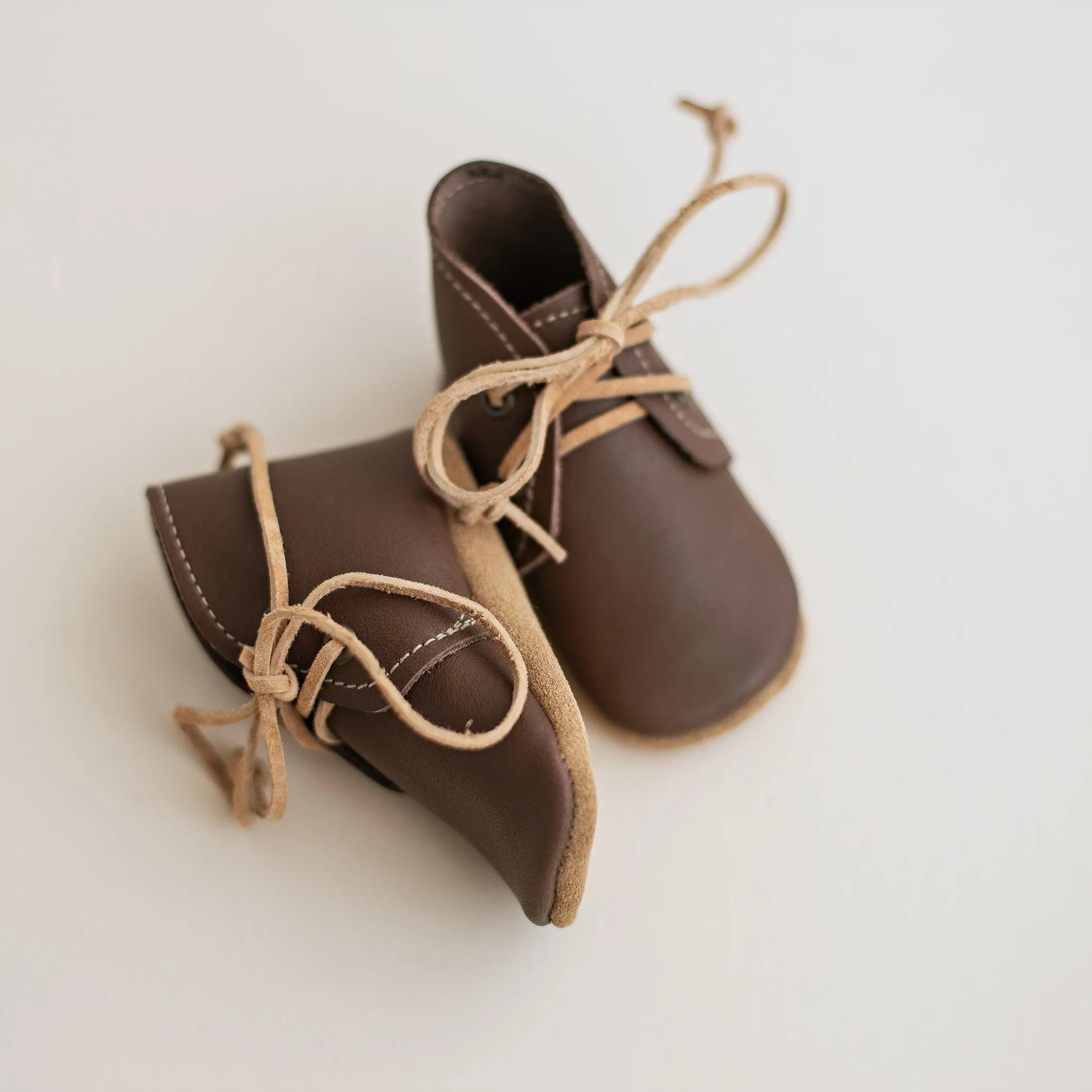 Leather Baby Boots in Espresso