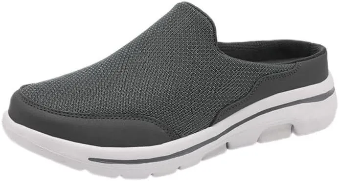 LLTMALL Men's Backless Mesh Walking Mules Shoes Comfort Slip on Garden Clog Slippers