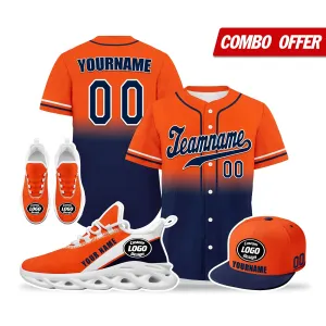 Luxury Gifts,Custom Orange Blue Jersey MaxSoul Shoes and Hat Combo Offer Personalized ZH-bd0b007e-ae