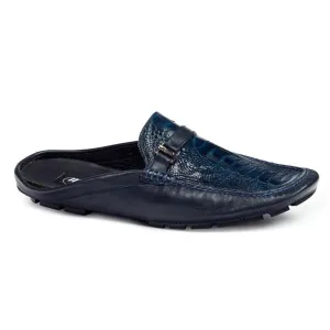 Mauri Men's Shoes Navy Nappa & Ostrich Leg Sandals 3127 (MA4419)