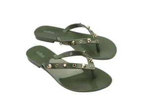 Melissa Harmonic Studs II AD Green Flat Flipflops