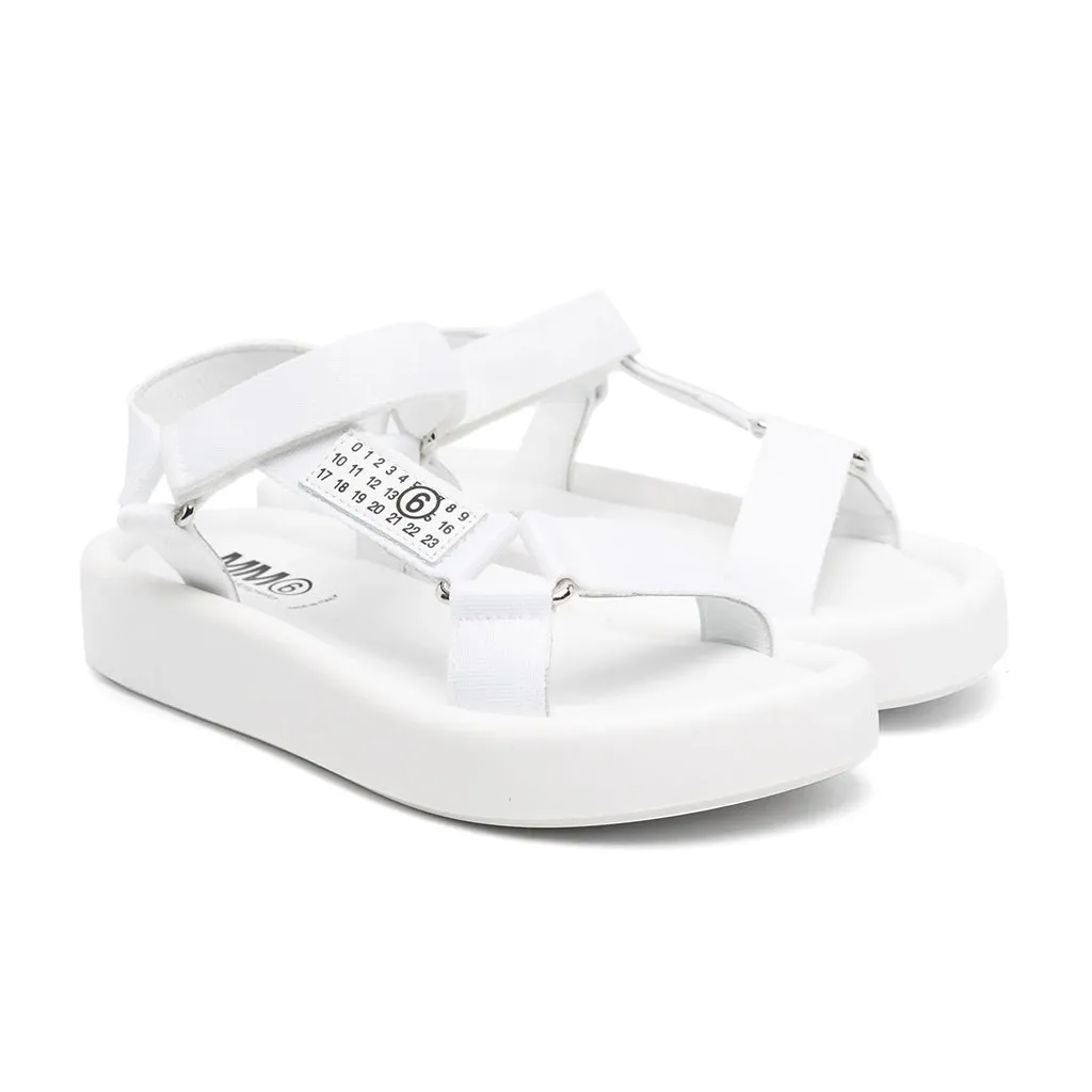 MM6 Kids Logo Tape Flatform Sandals