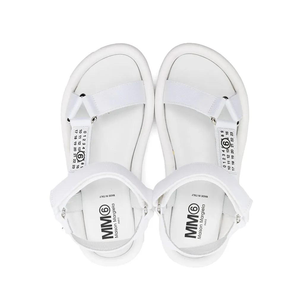 MM6 Kids Logo Tape Flatform Sandals