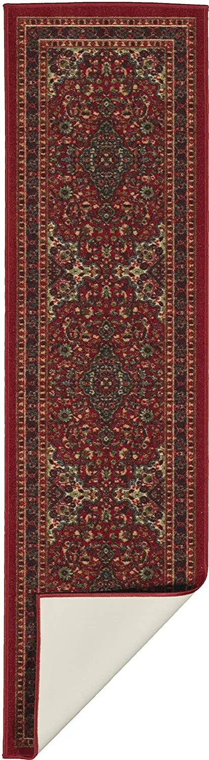 New Ottomanson Ottohome Collection Persian Oriental Design Runner (20"X59") Skid (Non-Slip) Rubber Backing in Red Heriz!