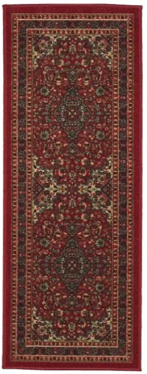 New Ottomanson Ottohome Collection Persian Oriental Design Runner (20"X59") Skid (Non-Slip) Rubber Backing in Red Heriz!