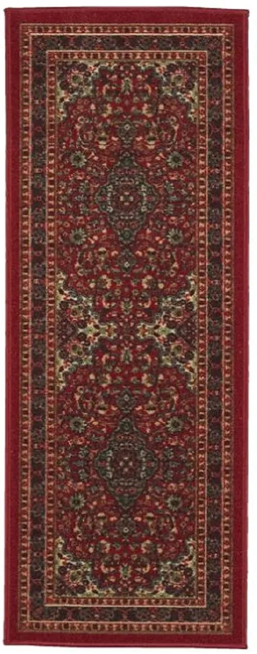 New Ottomanson Ottohome Collection Persian Oriental Design Runner (20"X59") Skid (Non-Slip) Rubber Backing in Red Heriz!