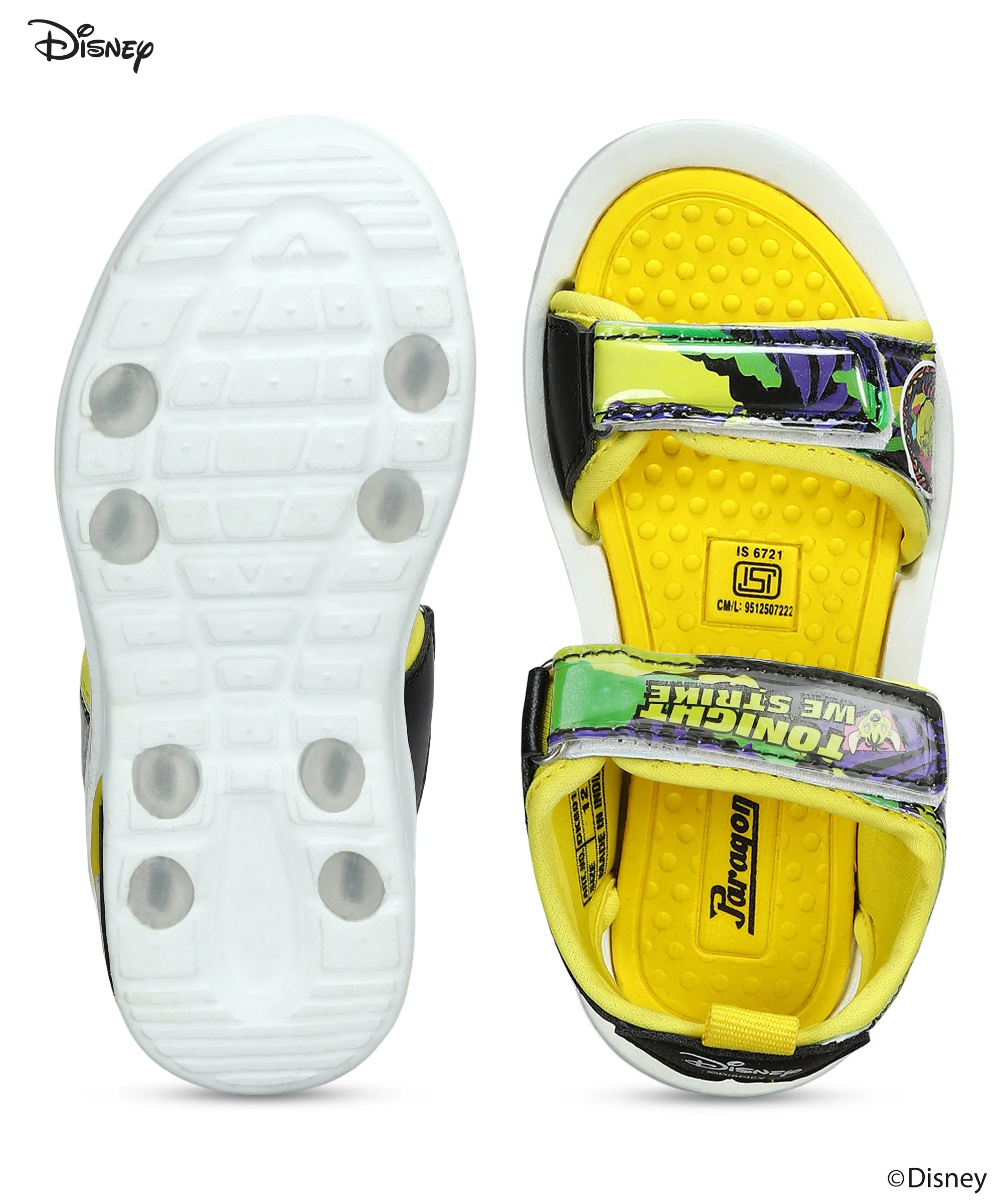 Paragon DK8016C Disney Kid's Yellow Velcro Sandals | Comfortable Sole | Trendy & fit for daily use