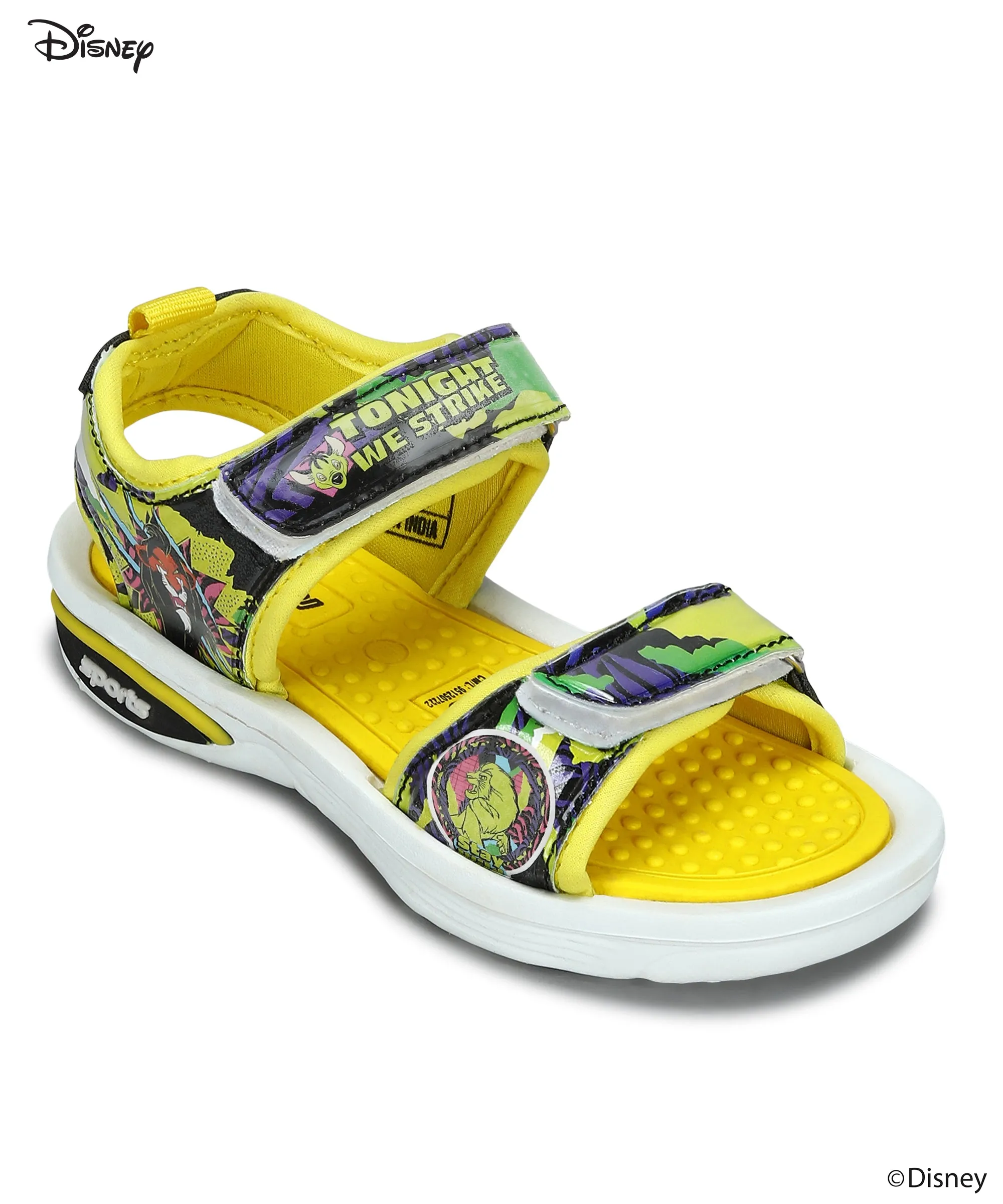 Paragon DK8016C Disney Kid's Yellow Velcro Sandals | Comfortable Sole | Trendy & fit for daily use