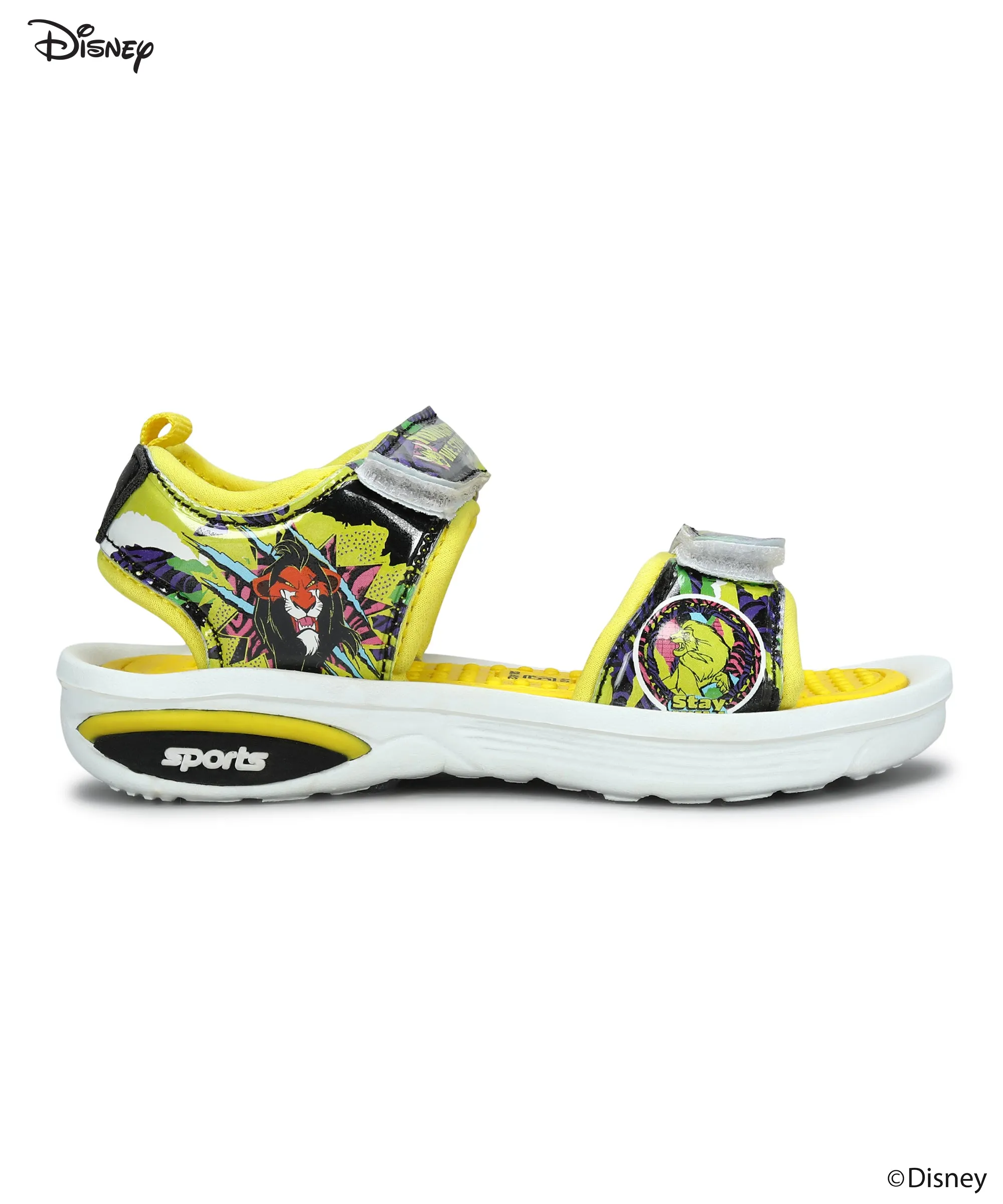 Paragon DK8016C Disney Kid's Yellow Velcro Sandals | Comfortable Sole | Trendy & fit for daily use