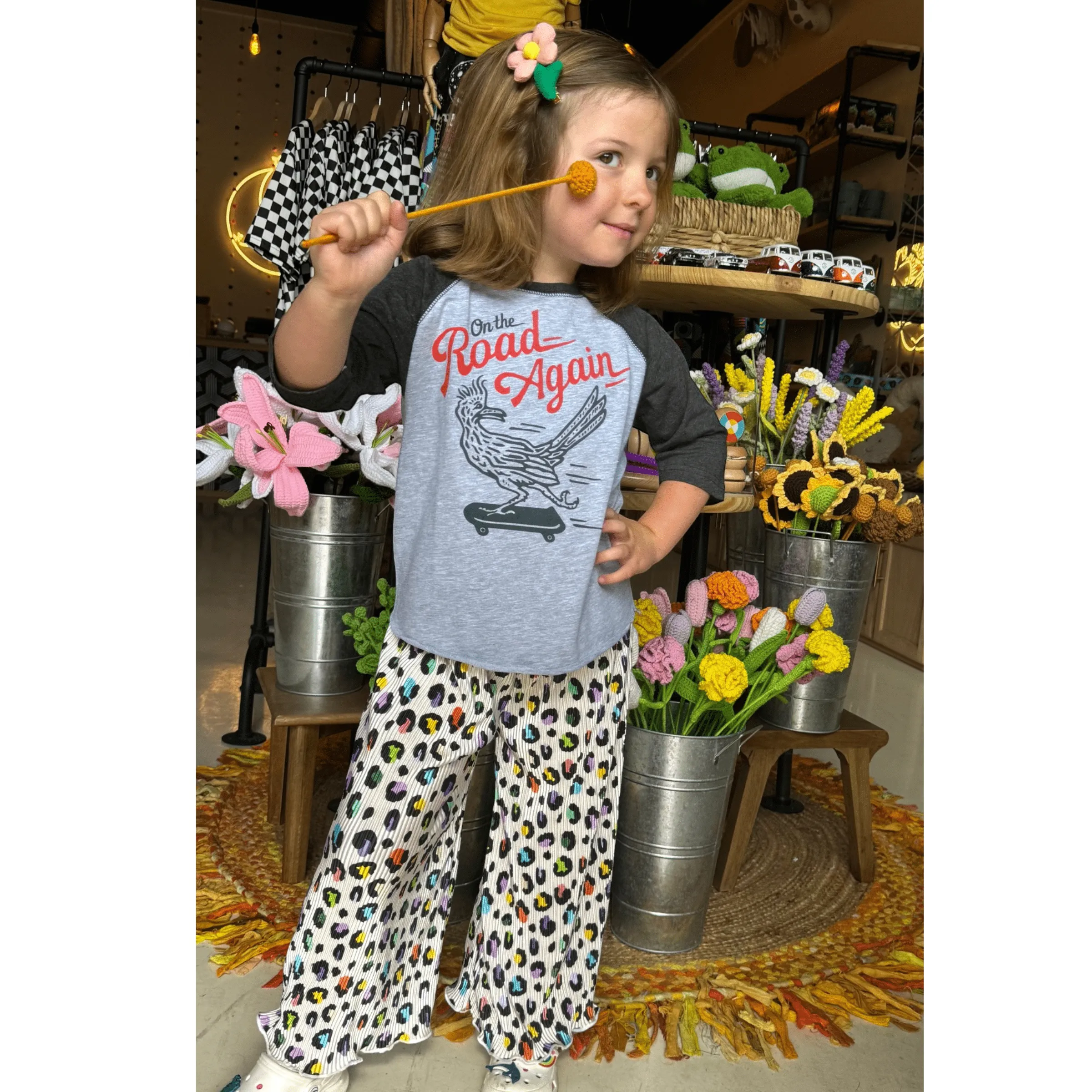 Plisse Wide Leg Pant - Loopy Leopard