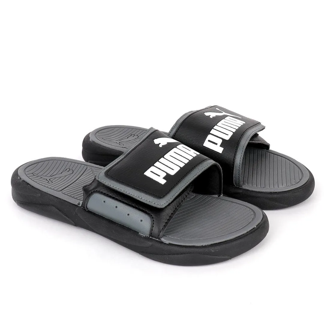 PM Catstlerock Comfort Black And Ash Rubber Sole Men's Slide