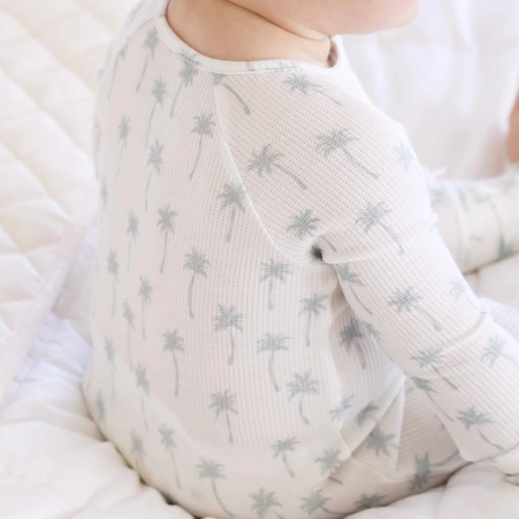 Preppy Palms Waffle Bamboo Convertible Zip Romper