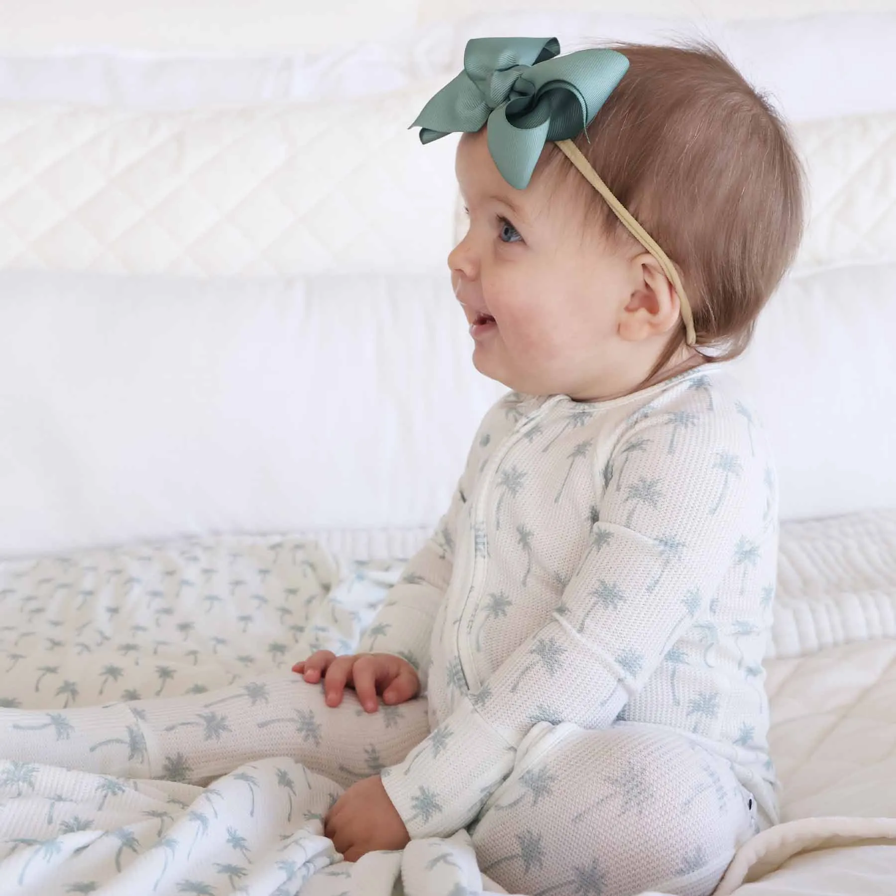 Preppy Palms Waffle Bamboo Convertible Zip Romper