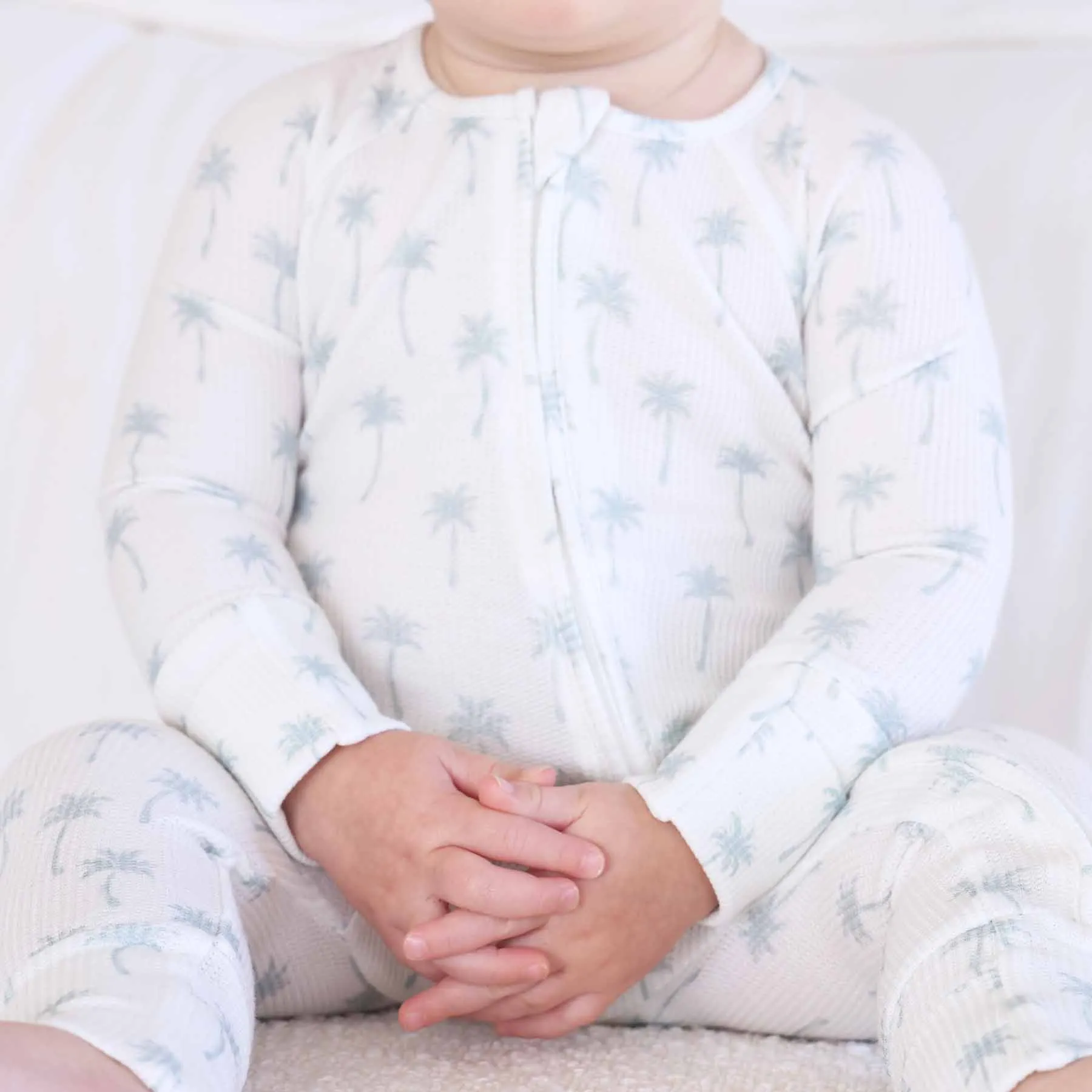 Preppy Palms Waffle Bamboo Convertible Zip Romper
