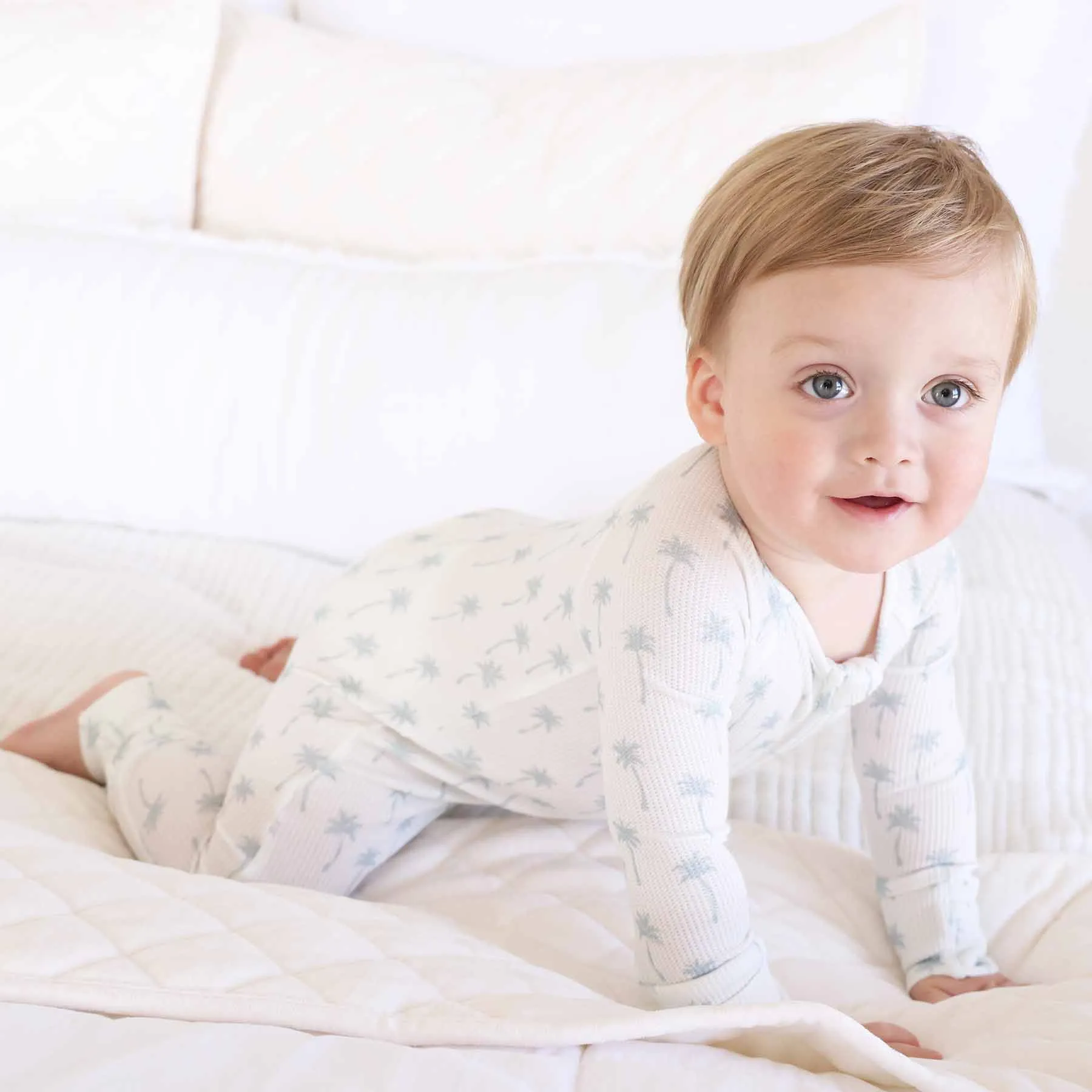 Preppy Palms Waffle Bamboo Convertible Zip Romper