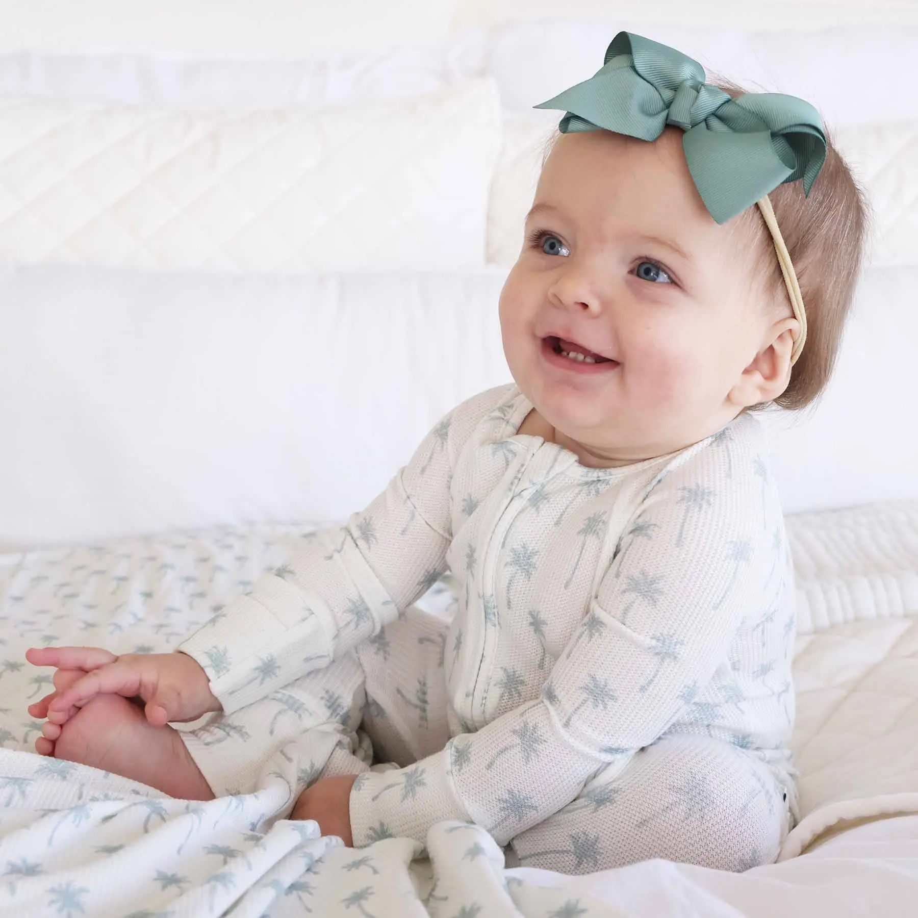 Preppy Palms Waffle Bamboo Convertible Zip Romper