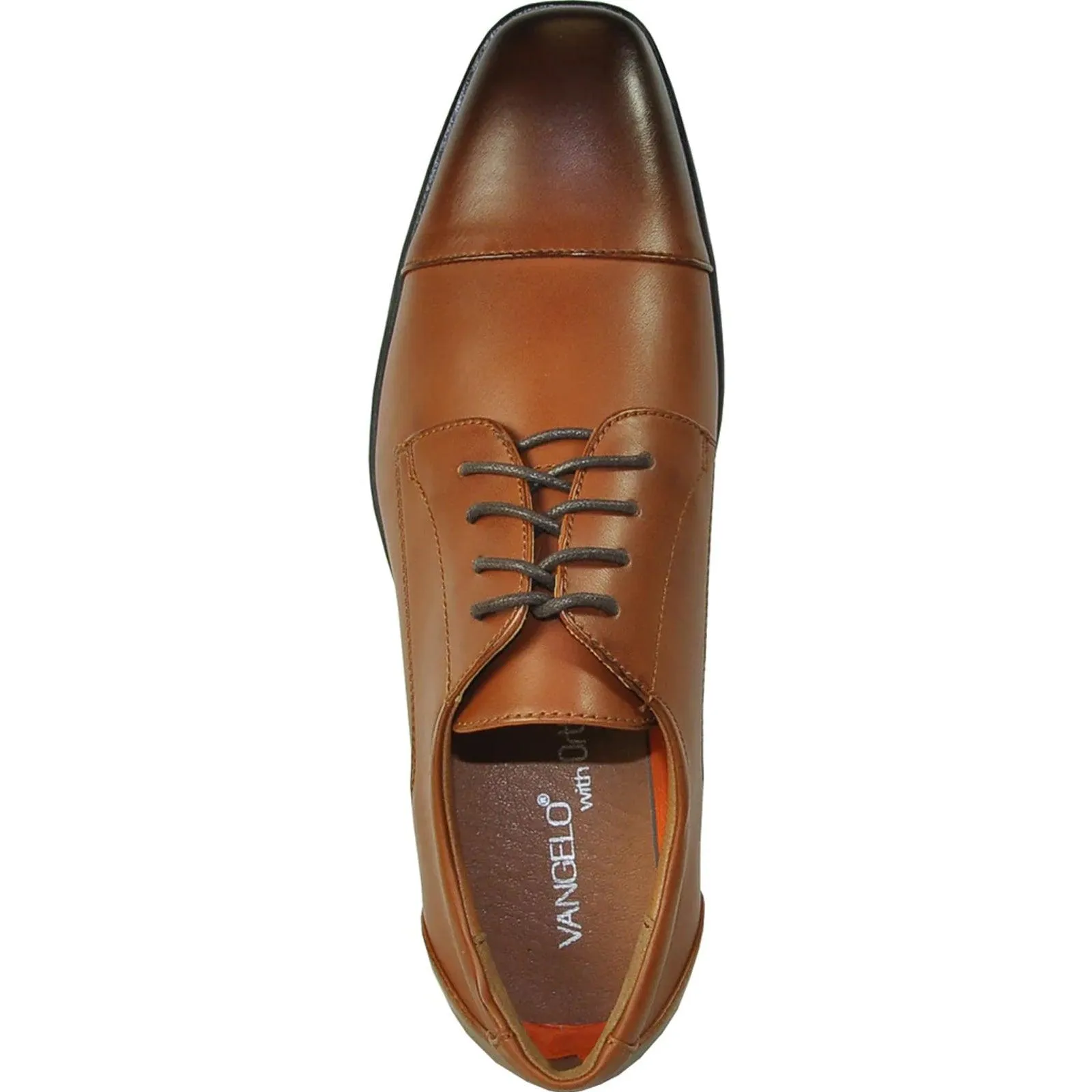 "Antique Brown Oxfords: Bravo Men's Vintage Style Cap Toe Dress Shoes"