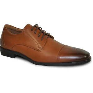 "Antique Brown Oxfords: Bravo Men's Vintage Style Cap Toe Dress Shoes"