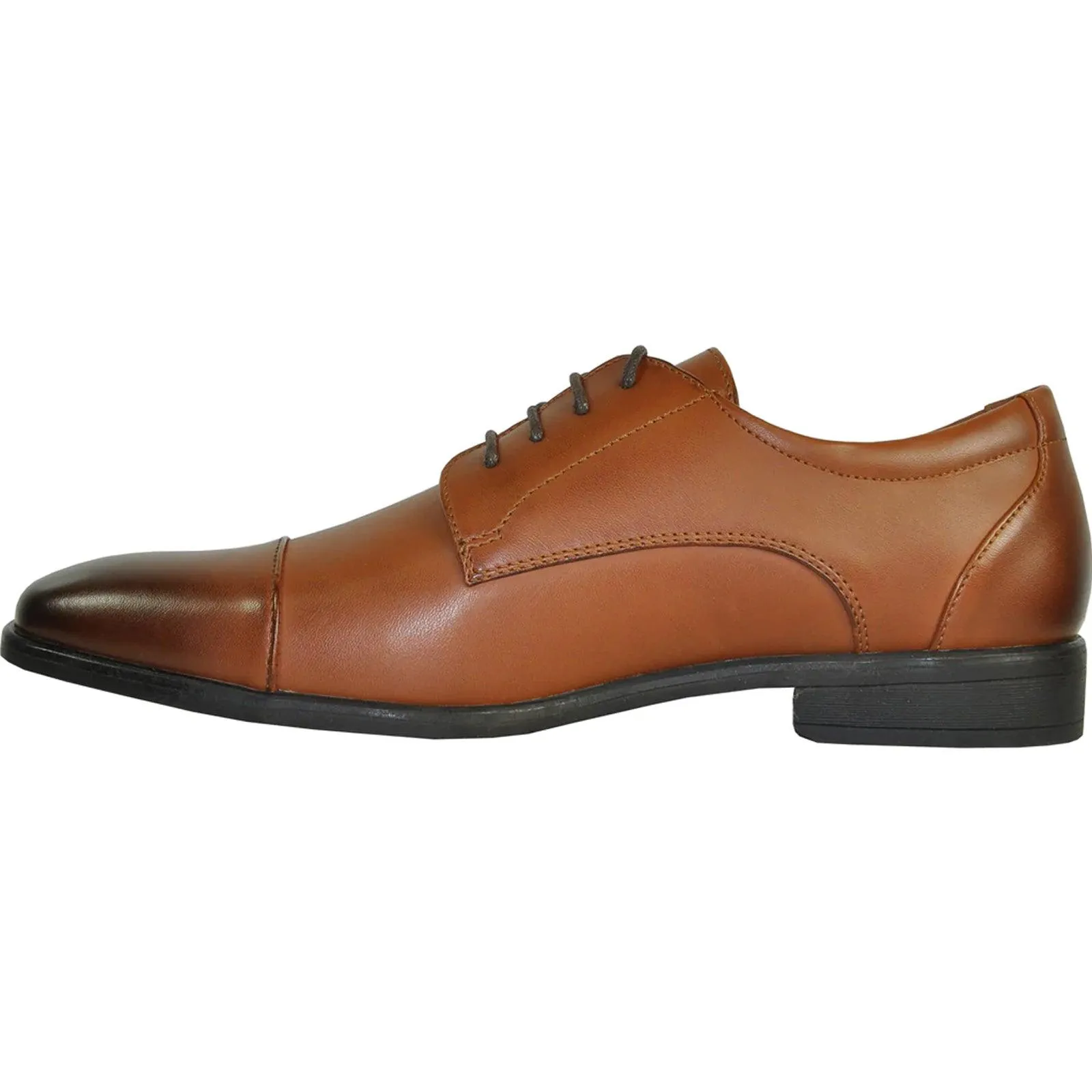 "Antique Brown Oxfords: Bravo Men's Vintage Style Cap Toe Dress Shoes"