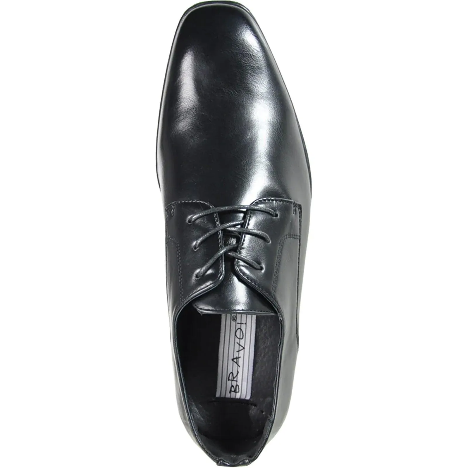 "Black Bravo Plain Toe Mens Oxfords - Timeless Elegance"