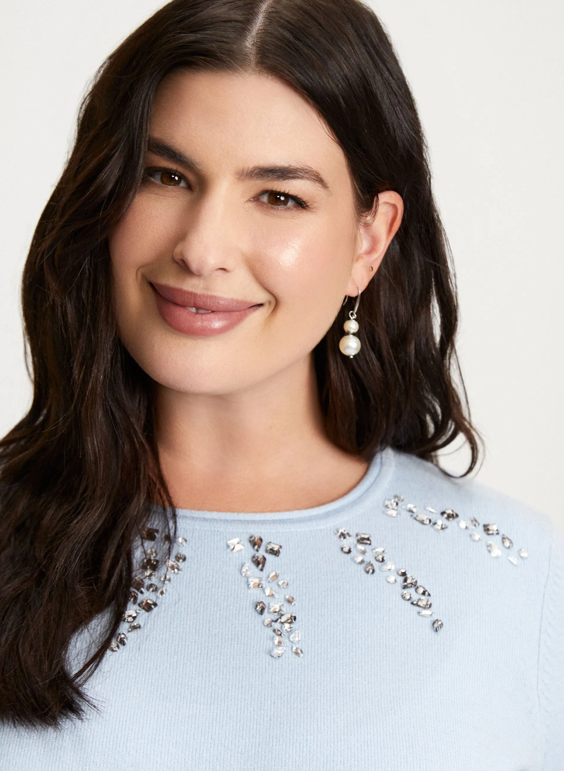 Rhinestone Detail Sweater