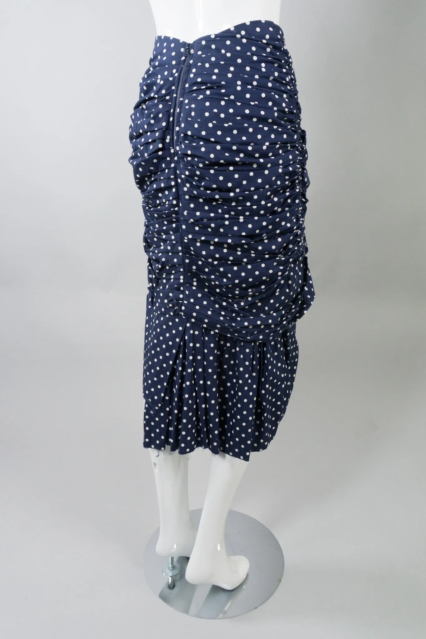 Ruched Pleat Dot Skirt