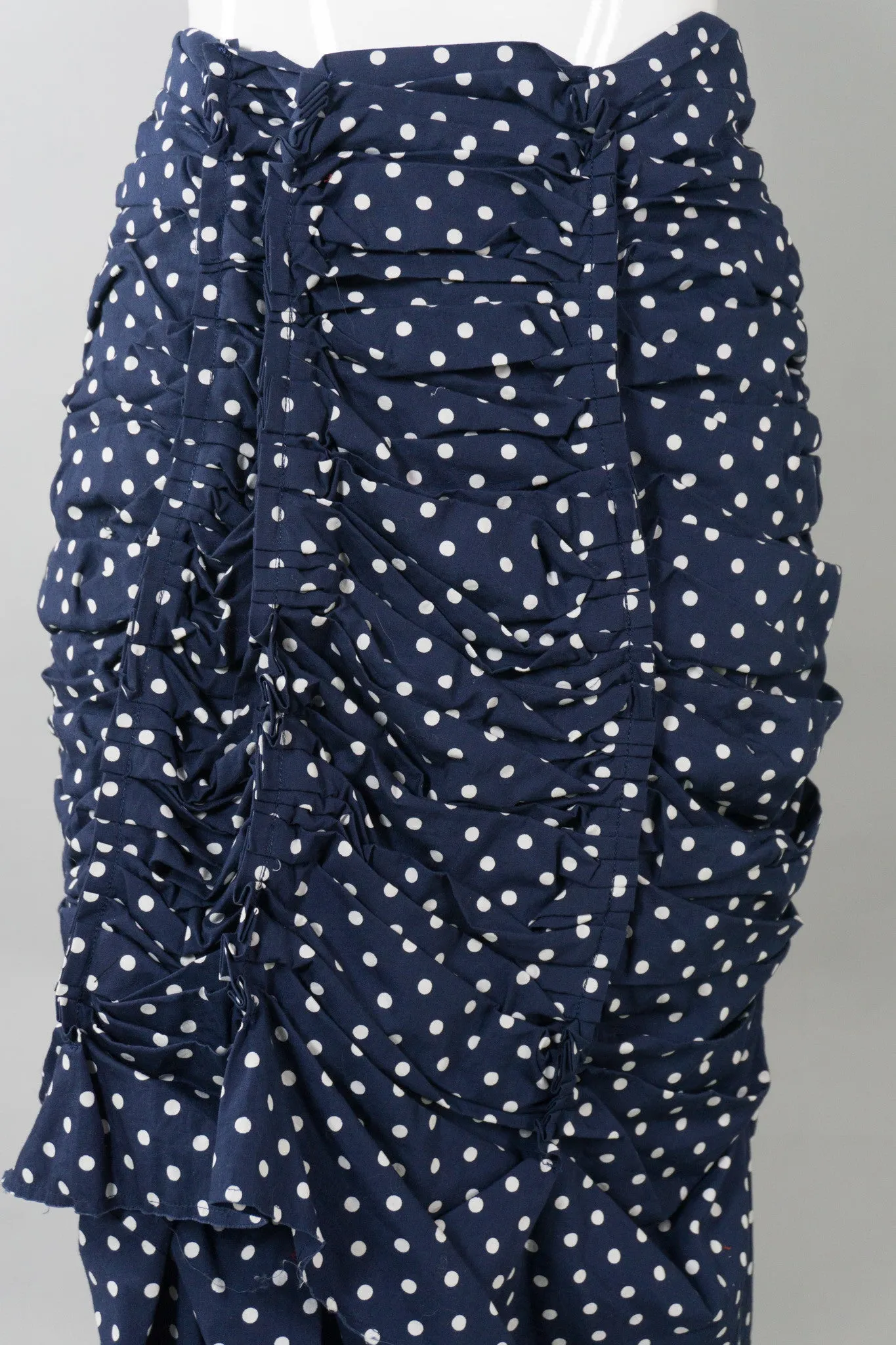 Ruched Pleat Dot Skirt