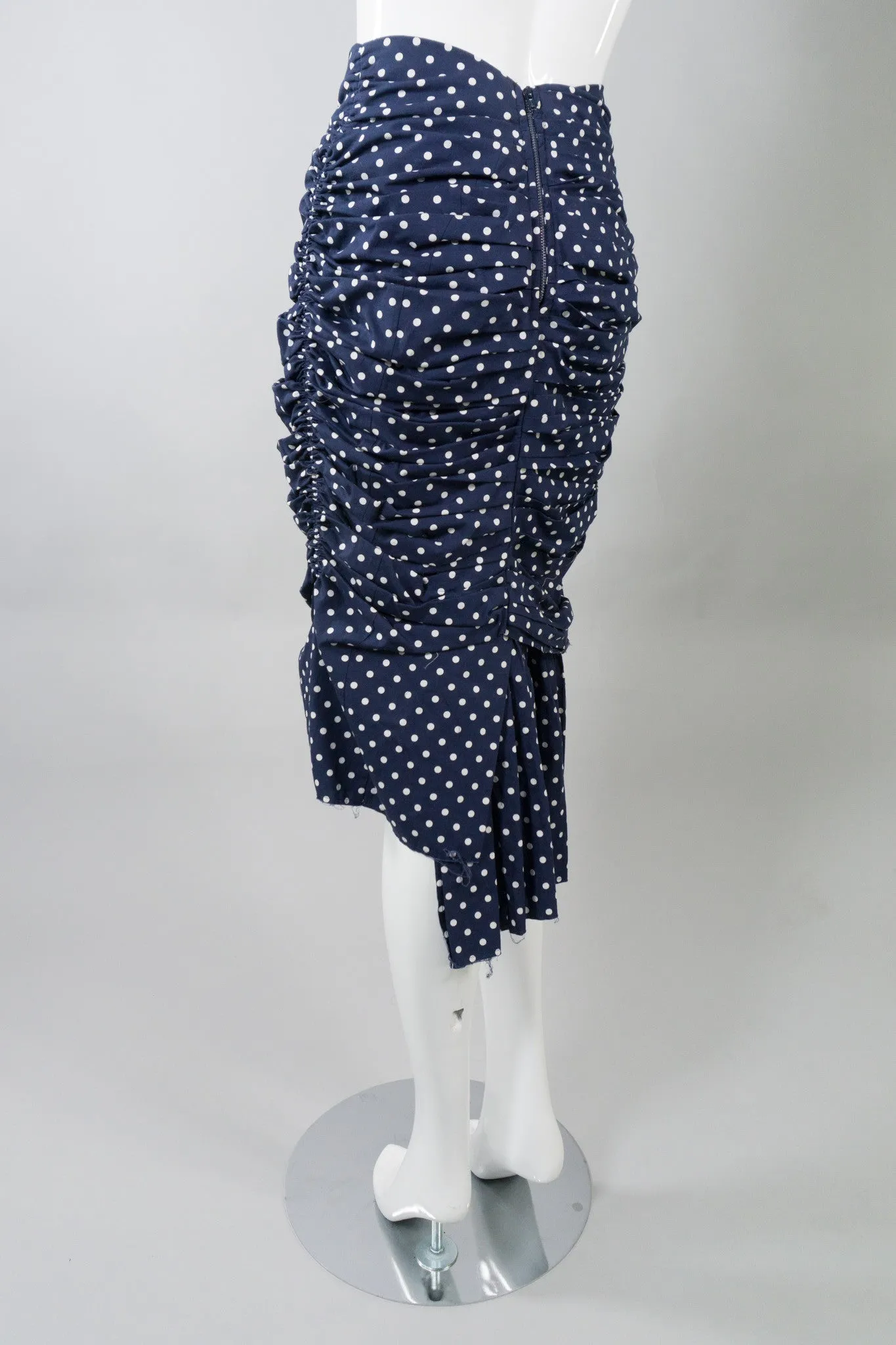Ruched Pleat Dot Skirt