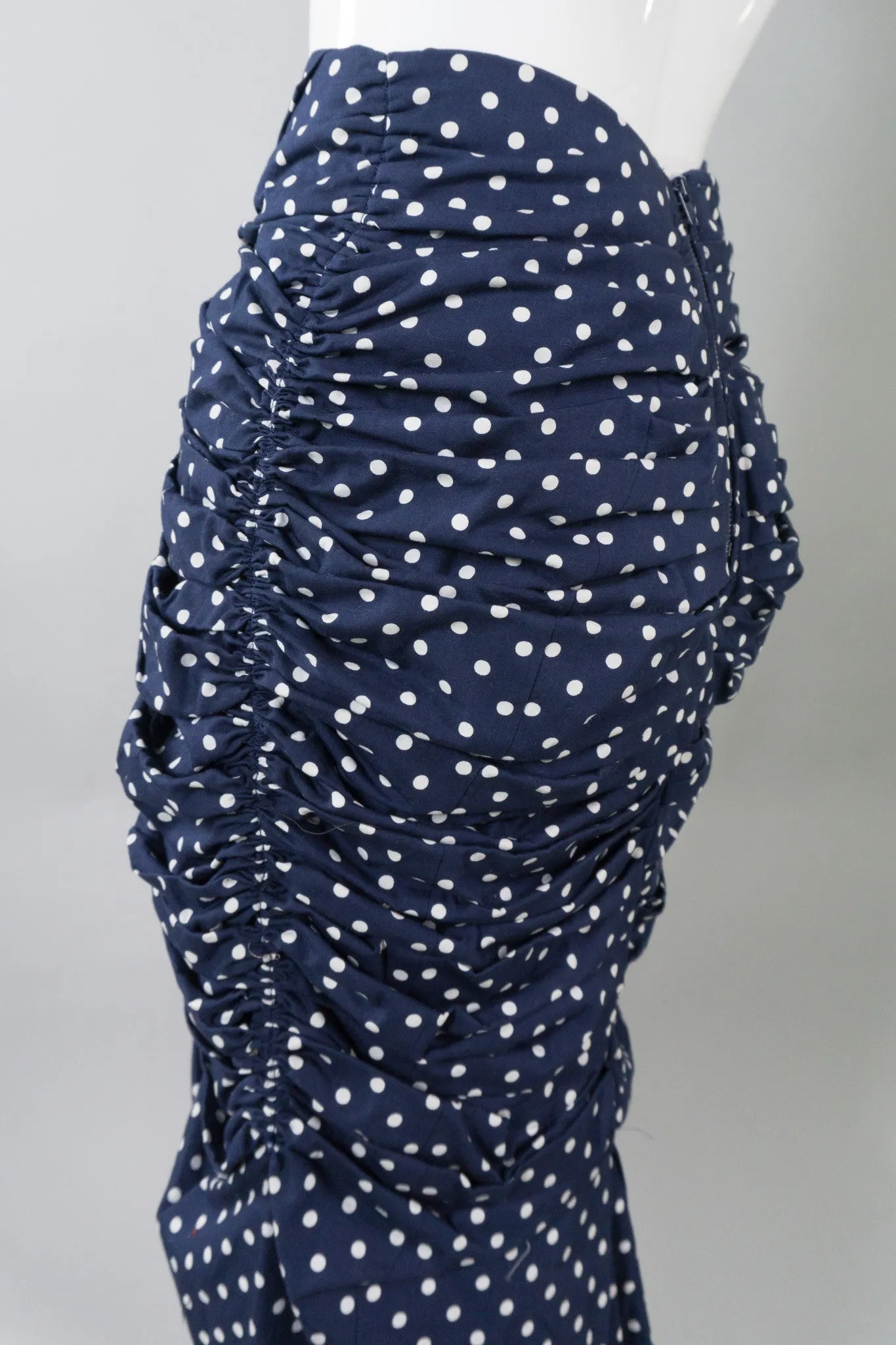 Ruched Pleat Dot Skirt