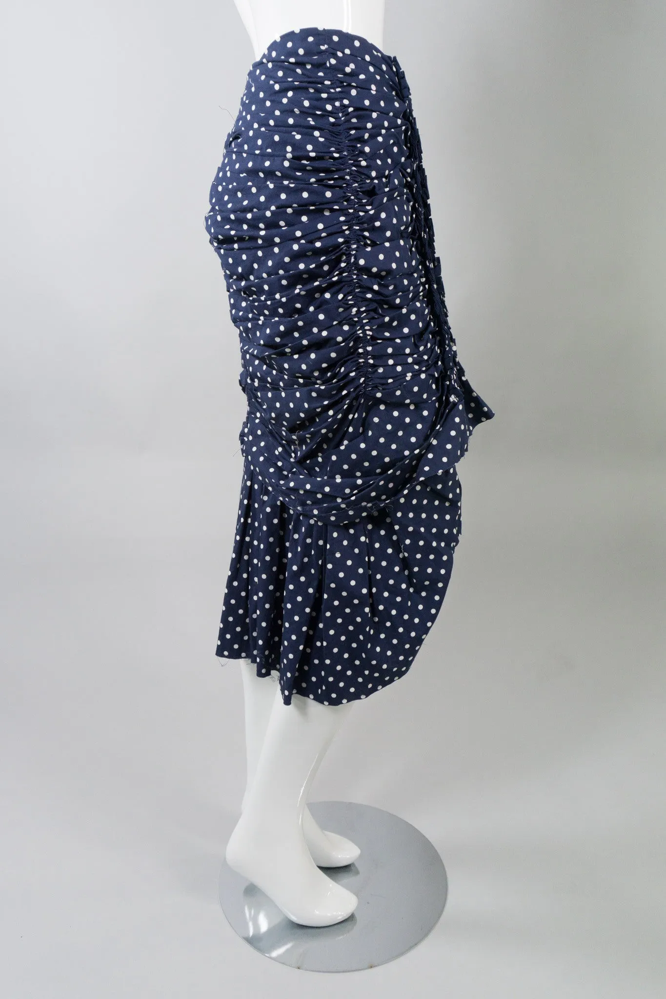 Ruched Pleat Dot Skirt