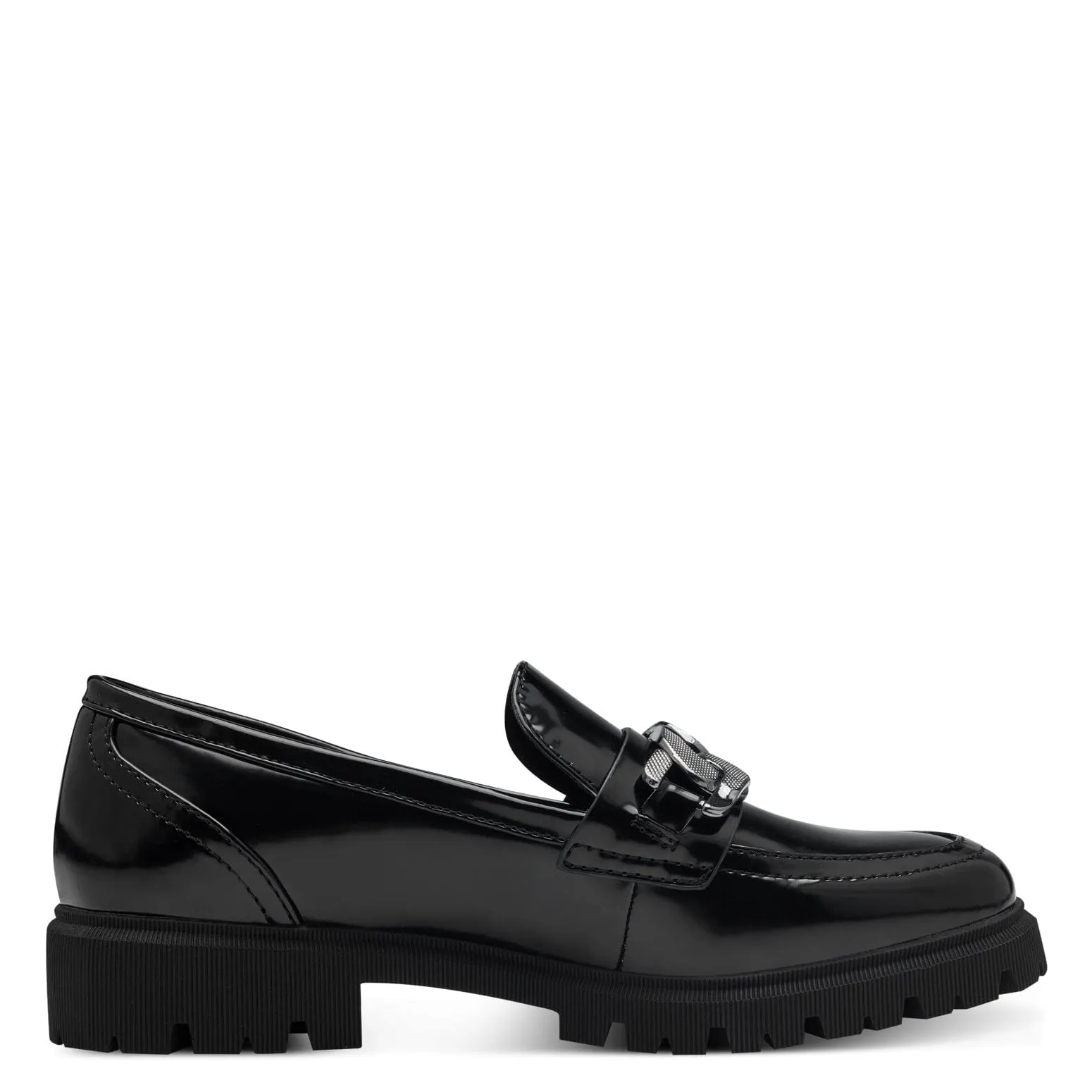 S Oliver Womens Patent Black Loafer 5-24709-43