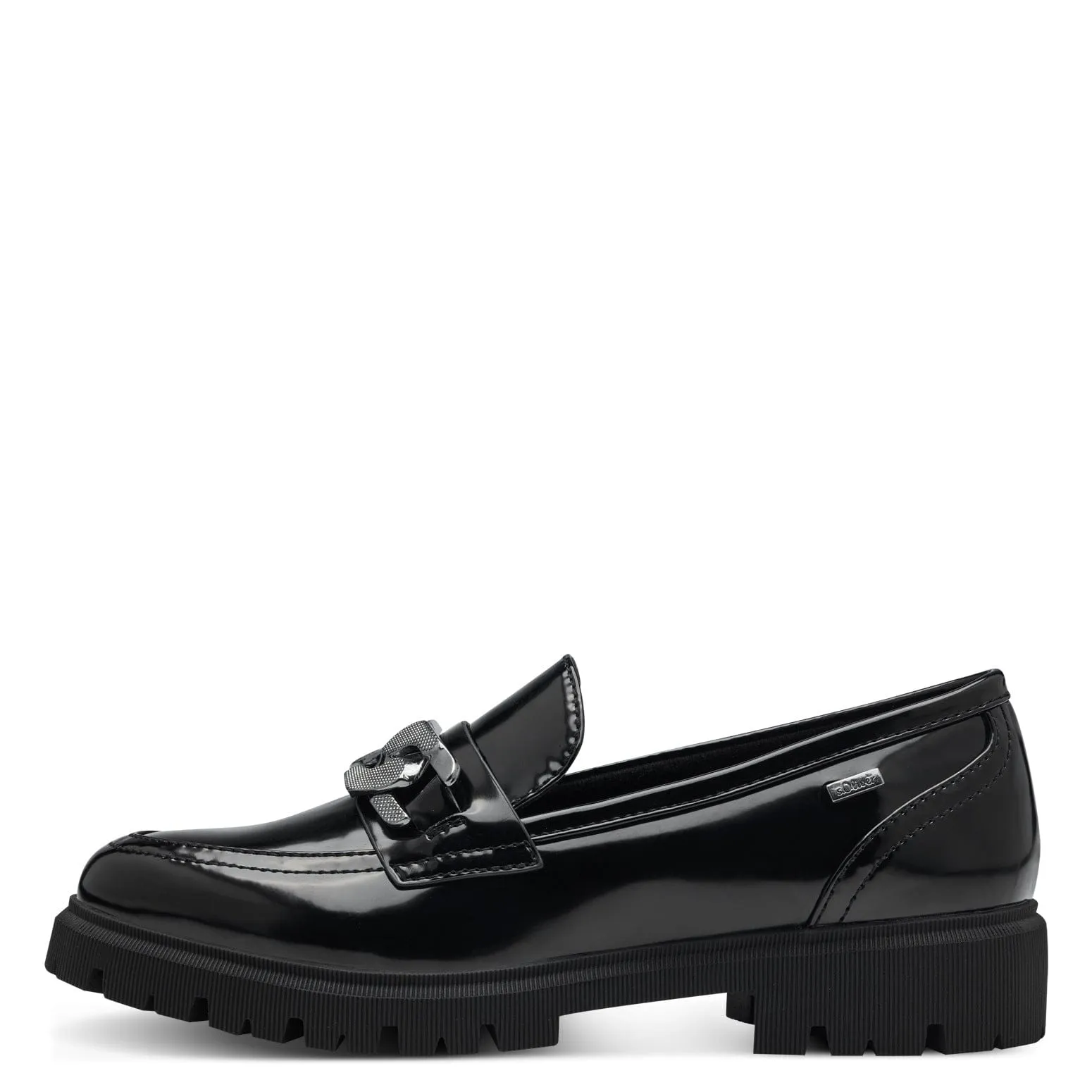 S Oliver Womens Patent Black Loafer 5-24709-43