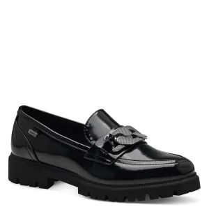 S Oliver Womens Patent Black Loafer 5-24709-43