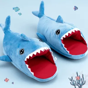 Shark Slippers - Blue Animal Home Shoes for Women