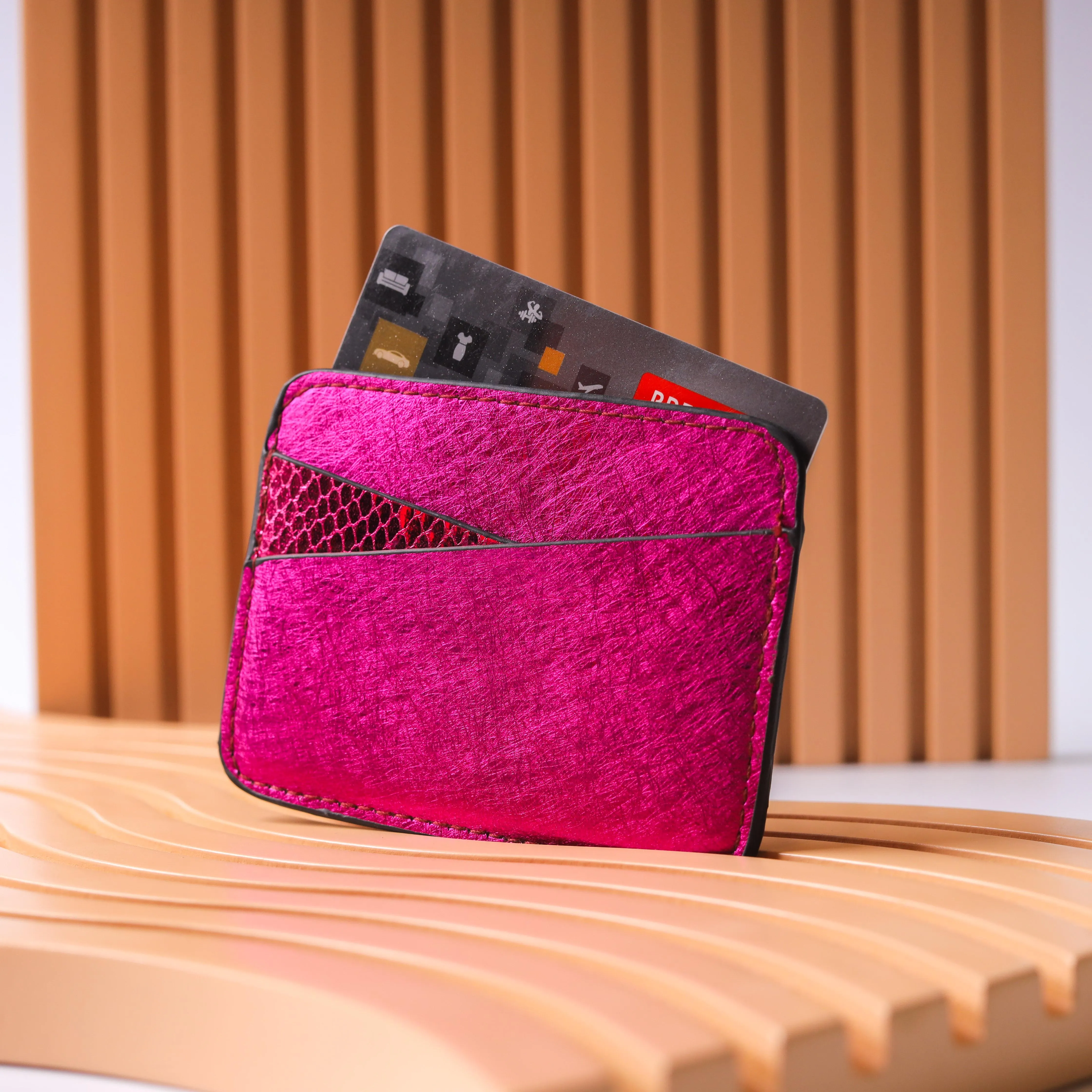 Shining Glaze Card Holder - Fushia