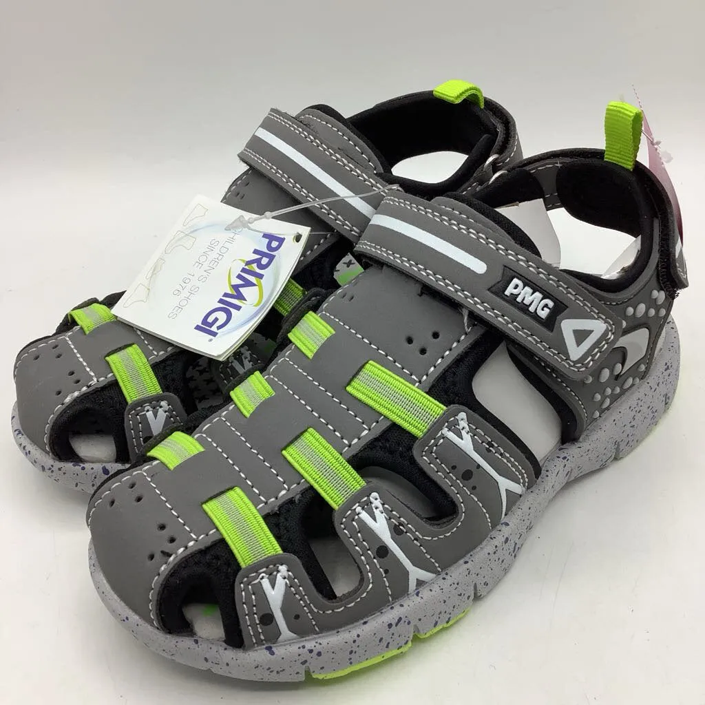Size 12: Primigi Grey & Green Velcro Sandals NEW w/ Tag