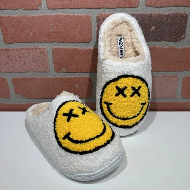 Slipper - Smiley Cross Eyes - Yellow