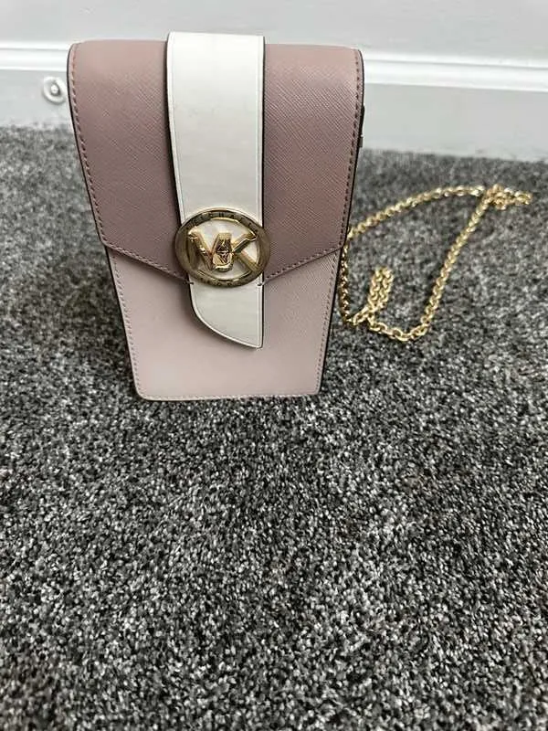 Small Tri-Color Saffiano Leather Smartphone Crossbody Bag