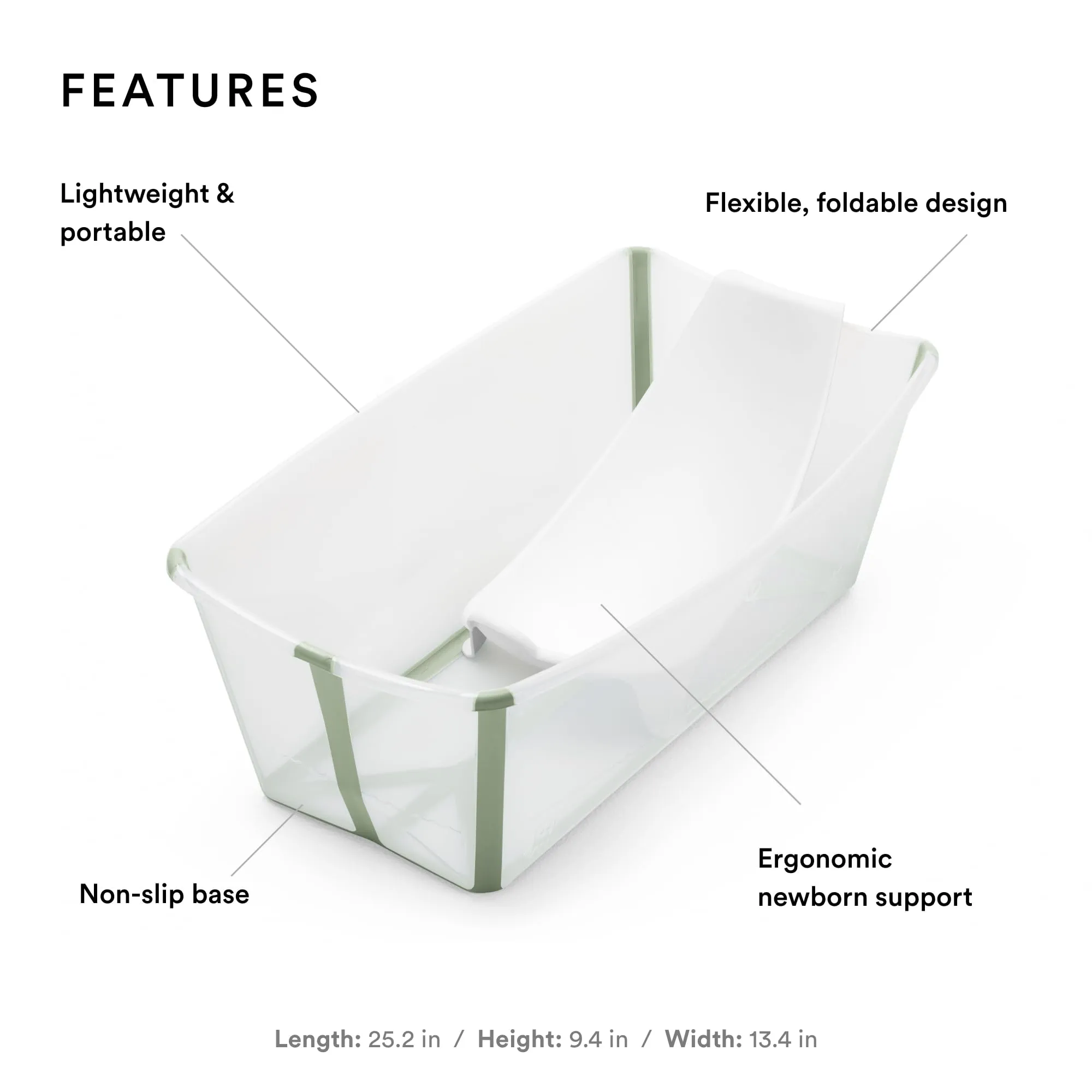 Stokke: Flexi Bath Bundle-Foldable Baby Bathtub Best for Newborns & Babies Up to 48 Months