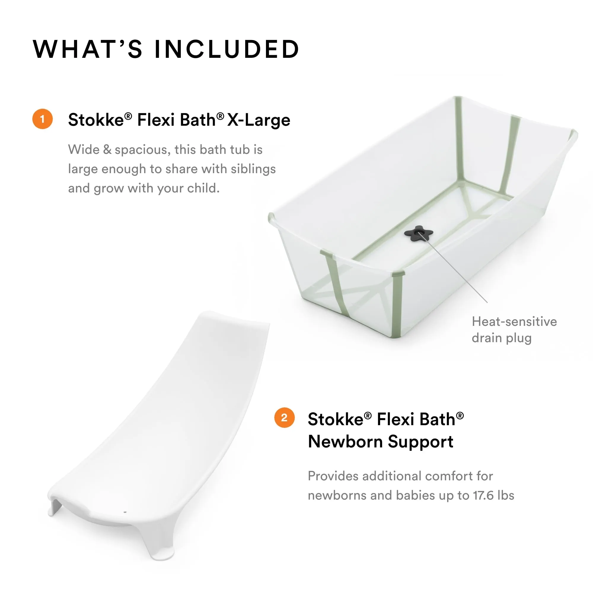 Stokke: Flexi Bath Bundle-Foldable Baby Bathtub Best for Newborns & Babies Up to 48 Months