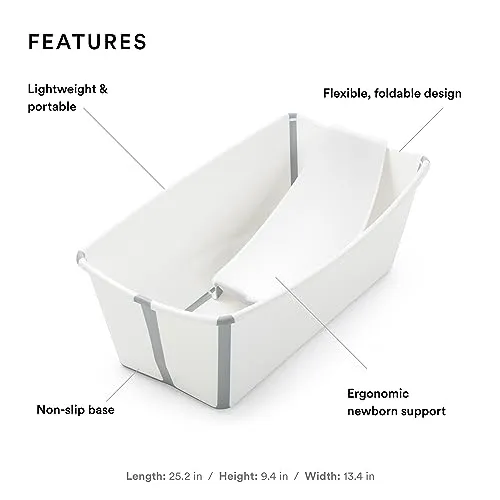Stokke: Flexi Bath Bundle-Foldable Baby Bathtub Best for Newborns & Babies Up to 48 Months