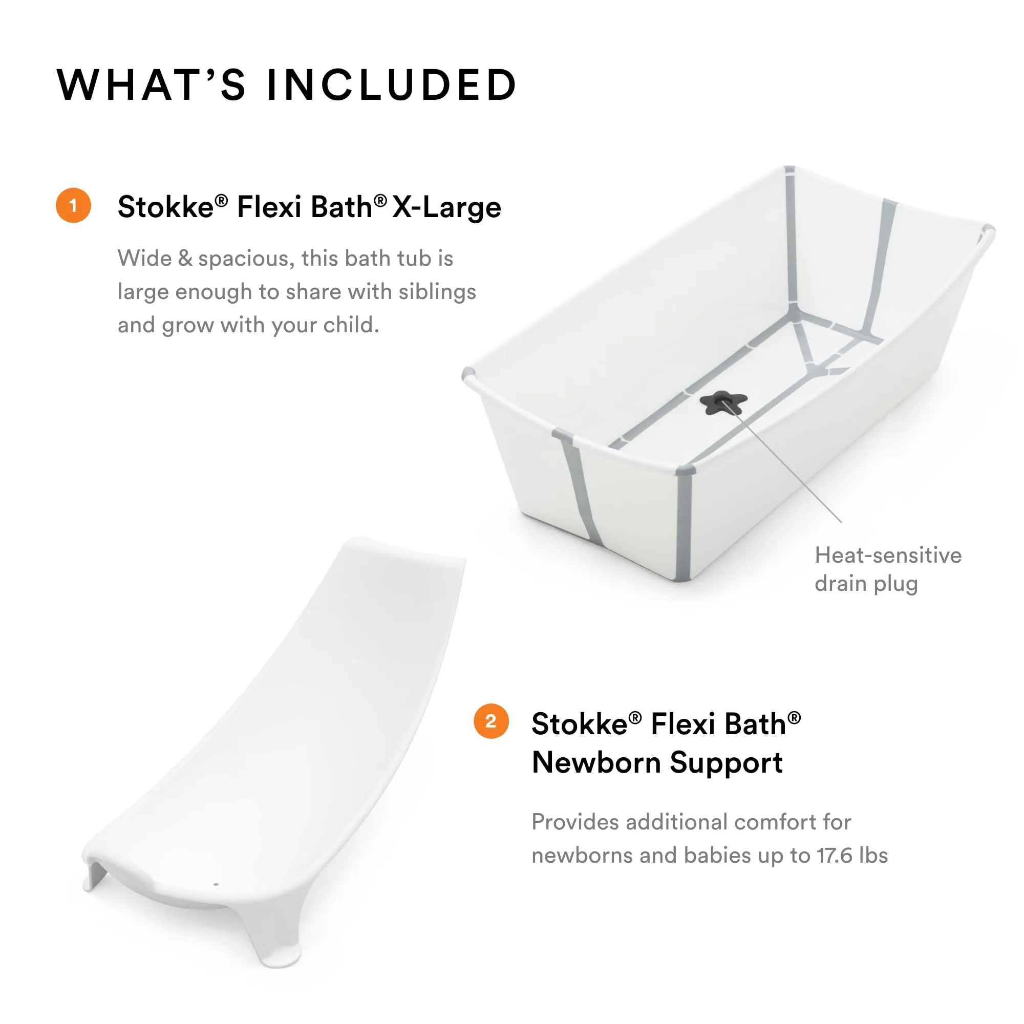 Stokke: Flexi Bath Bundle-Foldable Baby Bathtub Best for Newborns & Babies Up to 48 Months