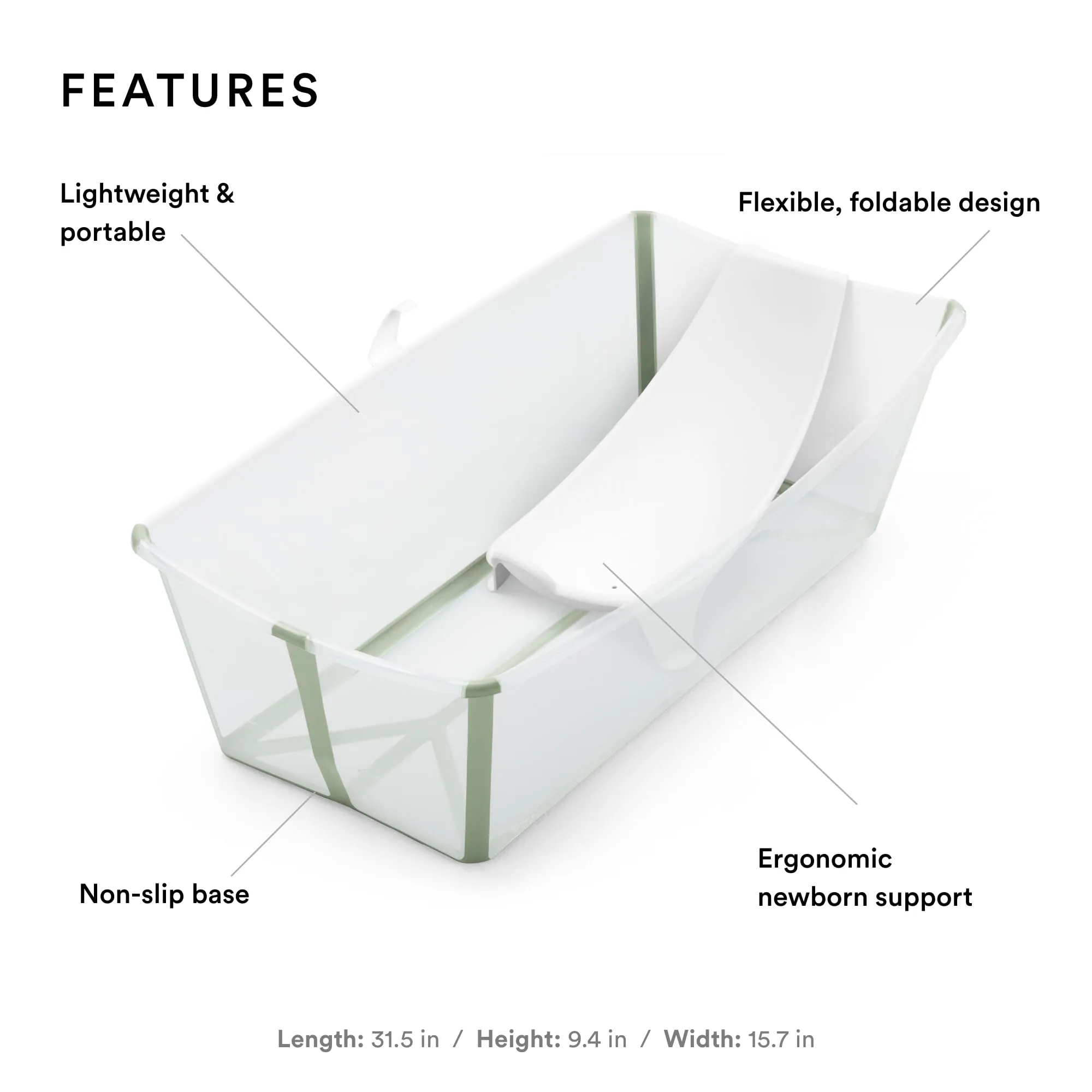 Stokke: Flexi Bath Bundle-Foldable Baby Bathtub Best for Newborns & Babies Up to 48 Months