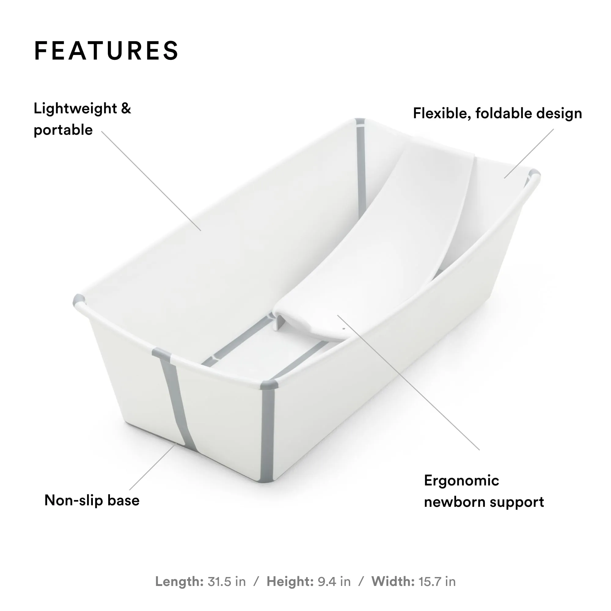 Stokke: Flexi Bath Bundle-Foldable Baby Bathtub Best for Newborns & Babies Up to 48 Months