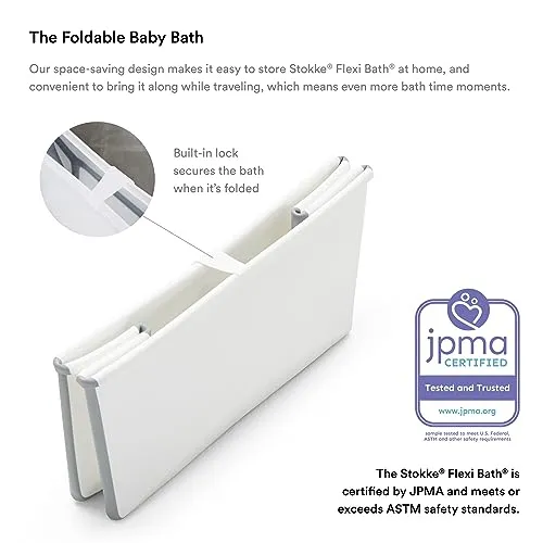 Stokke: Flexi Bath Bundle-Foldable Baby Bathtub Best for Newborns & Babies Up to 48 Months