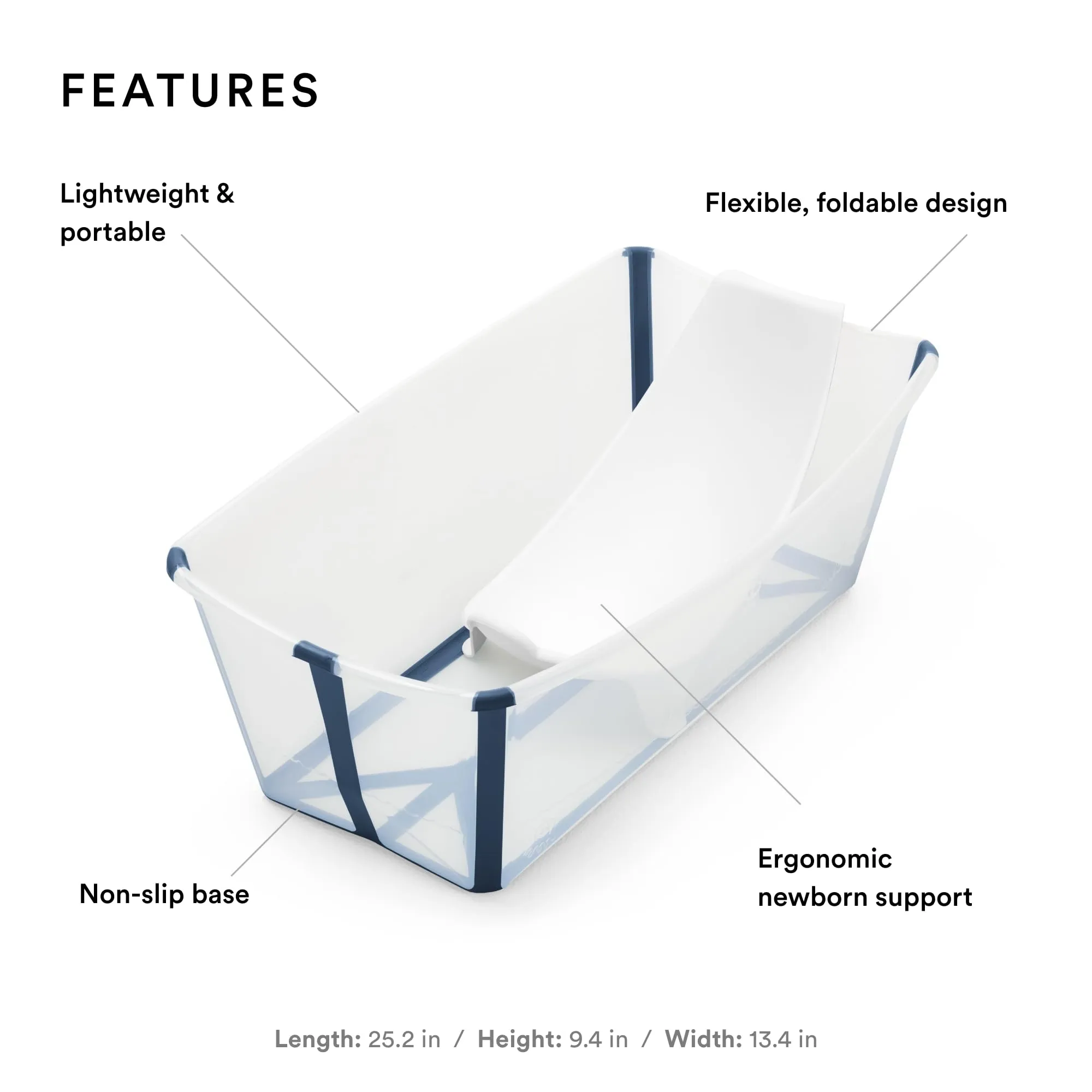 Stokke: Flexi Bath Bundle-Foldable Baby Bathtub Best for Newborns & Babies Up to 48 Months